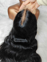 {DERNIÈRE-PIÈCE-EN-STOCK} Perruque Lace Frontal 13x4 Transparente Cheveux Humains Lisses Noir Jais