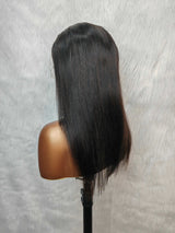{DERNIER-PRIX} Perruque de cheveux humains brésiliens lisses en dentelle frontale complète 13x6 à cordon de serrage effet "peau fondue"