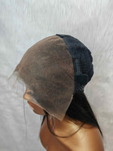 {DERNIER-PRIX} Perruque de cheveux humains brésiliens lisses en dentelle frontale complète 13x6 à cordon de serrage effet "peau fondue"
