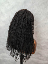 {DERNIÈRE-PIÈCE-EN-STOCK} Perruque cheveux humains Kinky Curly avec bonnet en dentelle transparente 4x4