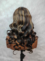 {LAST-PIECE-CLEARANCE} Perruque Lace Front 13X4 Transparente avec Frange en Cheveux Humains Mèches