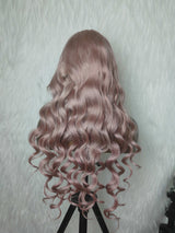13x4/13x6 Dusty Rose Blonde Human Hair Wavy Lace Frontal Wig