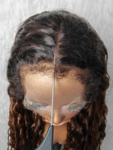 {DERNIÈRE-CHANCE} Perruque Lace Front 360 HD 360 sans nœuds, avec bordure ondulée indienne Ombre et cheveux humains naturels, de la marque Lagos Hairline.