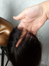 {LAST-PIECE-CLEARANCE} 13x6 Knot-Free New Born Edge Skin Melt Lace Human Hair Wig Ombre Yaki Bob