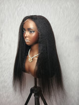 {LAST-PIECE-CLEARANCE} 9x6 HD Lace Drawstring Kinky Straight Human Hair Lace Wig