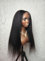 {LAST-PIECE-CLEARANCE} 9x6 HD Lace Drawstring Kinky Straight Human Hair Lace Wig