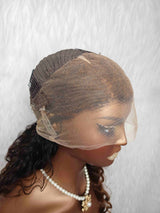 {LAST-PIECE-CLEARANCE} 360 Transparent Lace Invisible Strap Ombre Brown Loose Wave Human Hair Lace Wig