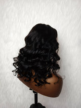 {LAST-PIECE-CLEARANCE} 13x6 Transparent Lace Bouncy Wave Human Hair Lace Front Wig