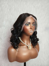 {LAST-PIECE-CLEARANCE} 13x6 Transparent Lace Bouncy Wave Human Hair Lace Front Wig