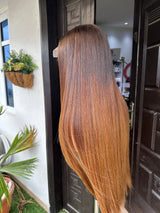 Perruque brésilienne droite colorée Ombré 13x4|13X6 en cheveux humains avec lace frontale