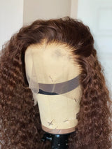 SANS NŒUDS - Perruque frontale en dentelle 13x6 « peau fondue » pré-épilée en cheveux humains | Boucles brunes