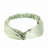 Bandeau torsadé en satin soyeux, élastique réglable
