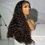SANS NŒUDS - Perruque frontale en cheveux naturels 13x6 avec dentelle fondue pré-épilée | Ombre Loose Wave