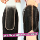 Closure de cheveux humains 2x6 HD Skin Melt Lace