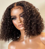 {50 % de réduction} Perruque Lace Front 13x4/13x6 en Cheveux Humains Bouclés Birmans BOB 250 %