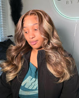 Aleena | Perruque Lace Front à Ondulations de Cheveux Humains Brun Blond #4/#613