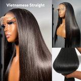 Perrruque Lace Front Vietnamienne Lisse Droit 5x5 HD, Dentelle Invisible Effet Peau, Densité 250%