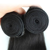 Fermeture en dentelle suisse 6x6|5x5 et 2 paquets d'extensions de cheveux humains vierges lisses et soyeux