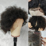 {50 % de réduction} Perruque Lace Front Afro Puff Cheveux Crépus (Toute la Casquette en Dentelle) en Cheveux Naturels