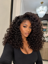 13x4/13x6 Bouncy Loose Curls Pre-Plucked Human Hair Lace Full Frontal Wig