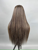 Perruque Lace Front Droite Diva Ombré Balayage Pré-épilée en Cheveux Humains avec Mèches