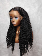 Perruque Lace Front Invisible (Bonnet Entièrement en Dentelle) Cheveux Naturels Frisés Birmans Ligne de Cheveux Délicate