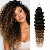Extensions capillaires humaines tressées au crochet, couleur ombrée, plumes douces
