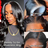 Nouvelle Perruque TrueFit Lace Closure HD Body Wave Pré-coupée 3D avec Cordon de Serrage et Bretelles Verticales