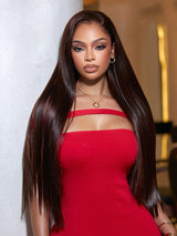 {Vente exceptionnelle} Perruque Lace Front Lagos Hairline Preshaped M Hairline 13x6 Skin Melt marron