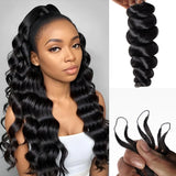 Extensions de Cheveux Humains Tressés au Crochet Plume Douce Boucles Birmanes
