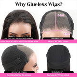 Perruque Go Wigs Kinky pré-coupée sans colle 6x4 en dentelle suisse Skin Melt pré-plumée en cheveux humains