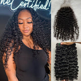 5x5 Closure et 3 Bundles de Cheveux Humains Vierges Skin Melt Lace Boucles Birmanes