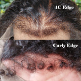 Perruque Lace Frontale Kinky Curly Naturel 4C Bouclée 13x6 Bordure Fondue