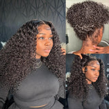 Perruque frontale invisible 360 Skin Melt Lace Wig 2.0 pré-coupée sans nœuds cheveux humains bouclés