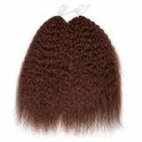 Extensions de Cheveux Humains Raides Crépu Marron Tressés au Crochet Plume Douce