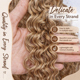 Extensions de Cheveux Humains Blonds Miel Tressés au Crochet Plume Douce