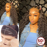 {50 % de réduction} Perruque Lace Frontale 13x4 HD en Cheveux Humains, Ondulée, 76 cm