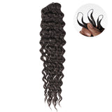 Extensions de cheveux humains Soft Feather Crochet Braid, noir naturel/multicolore