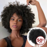 {50 % de réduction} Perruque Lace Front Afro Puff Cheveux Crépus (Toute la Casquette en Dentelle) en Cheveux Naturels