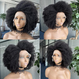 Perruque bob afro crépue frisée 13x6 à 250% pré-épilée en cheveux humains avec dentelle frontale
