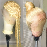 Perruque en dentelle de cheveux humains pré-épilée 613 Blonde pleine dentelle avec bretelles invisibles