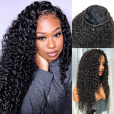 Perruque mi-longue Flip Over avec cordon de serrage, boucles birmanes, cheveux humains sans colle