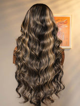 Felicia | Perruque Lace Front Cheveux Humains Pré-épilés Ondulés/Lisses Balayage Méché