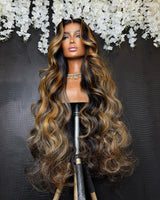 {Vente Flash} Perruque Lace Transparente 4X4/13x4 250% Densité Onde Naturelle Cheveux Humains Blonds Mèches