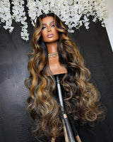 {Vente Flash} Perruque Lace Transparente 4X4/13x4 250% Densité Onde Naturelle Cheveux Humains Blonds Mèches