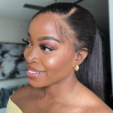 Skin Melt Full Lace (Whole Lace Cap) Light Yaki Delicate Hairline Human Hair Lace Wig