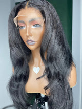Perruque Lace Yaki Wavy Cheveux Naturels avec Closure 6x6 | 7x7 Skin Melt