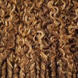 Extensions de cheveux humains frisés birmans tressés au crochet plume douce avec mèches