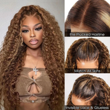 {Vente Exceptionnelle} Perruque Lace Frontale 360 Cheveux Humains 250% Invisible Highlight Onde Eau