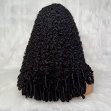 Perruque Naturelle à Cordon V, Sans Colle, Cheveux Humains, Boucles Birmanes avec Pointes Spirales